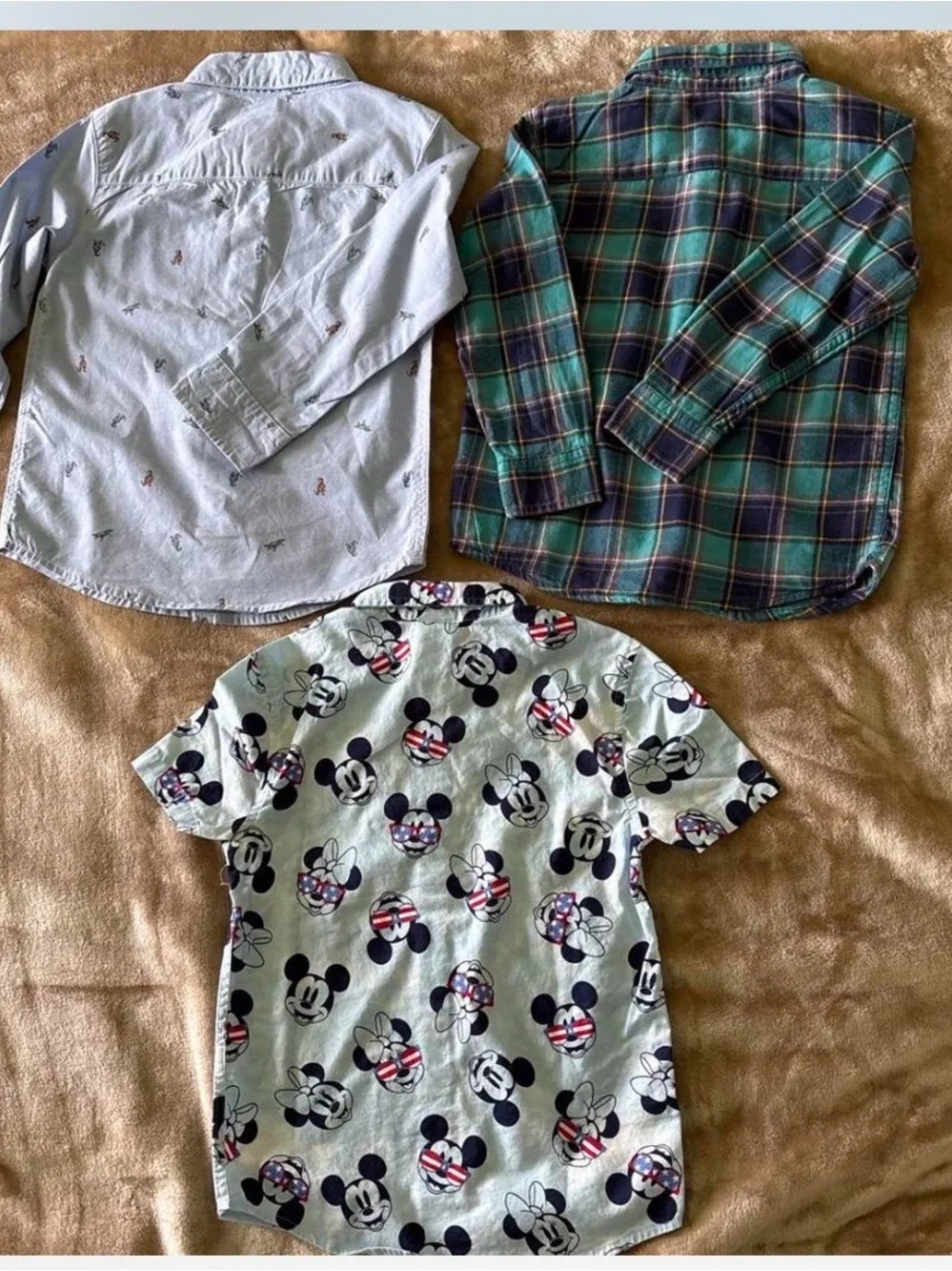 Carter's Light Blue Mickey Mouse Short-Sleeve Button-Down Shirt